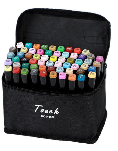 60 Color Alcohol Marker Pens, Bright Permanent, for Coloring Art Markers for Kids